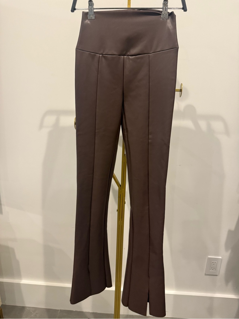 Norma Kamali Chocolate Brown Flare Pants